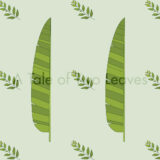 A pattern generated with illustrated banana leaves and curry leaves